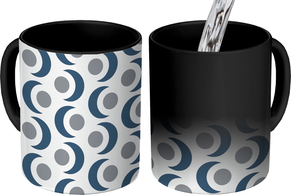 Magische Mok - Foto op Warmte Mokken - Koffiemok - Maan - Design - Cirkel - Magic Mok - Beker - 350 ML - Theemok