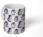 Mok - Koffiemok - Pinguïn - Krant - Kind - Patronen - Mokken - 350 ML - Beker - Koffiemokken - Theemok