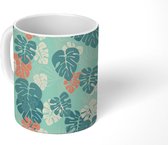 Mok - Koffiemok - Monstera - Patronen - Bladeren - Mokken - 350 ML - Beker - Koffiemokken - Theemok