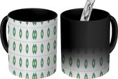Magische Mok - Foto op Warmte Mokken - Bohemian - Grijs - Patronen - Magic Mok - Beker - 350 ML - Uitdeelcadeautjes