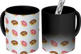 Magische Mok - Foto op Warmte Mokken - Koffiemok - Donuts - Patronen - Pastel - Magic Mok - Beker - 350 ML - Theemok