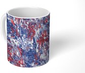 Mok - Blauw - Rood - Marmer print - Patronen - Mokken - 350 ML - Beker - Uitdeelcadeautjes