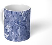Mok - Blauw - Verf - Marmer print - Patronen - Mokken - 350 ML - Beker - Uitdeelcadeautjes