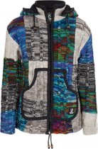 Gebreid Wollen Dames Vest van Schapenwol met Polyester Fleece voering en afneembare capuchon - SHAKALOHA - W Rib Patch ZH MixMulti 3XL