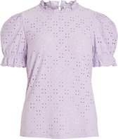 VILA VIKAWA S/S FLOUNCE  TOP/SU - NOOS Dames T-shirt Pastel Lilac - Maat M