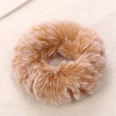 Scrunchie bont - Beige gemeleerd