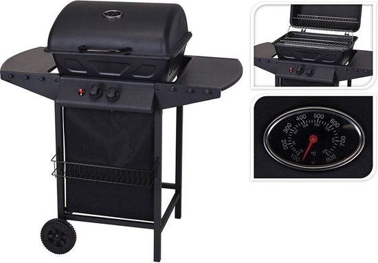 Vaggan Gas-barbecue – Kookhoogte 85 Centimeter – Thermometer – Non-stick – Verrijdbaar - 2 Branders - Vargan