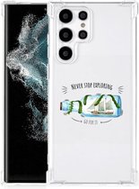 Mobiel Case Geschikt voor Samsung Galaxy S22 Ultra Telefoon Hoesje met doorzichtige rand Boho Bottle