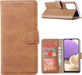 hoesje Geschikt voor Samsung A73 hoesje bookcase Bruin - Samsung Galaxy A73 wallet case portemonnee hoesje - A73 5G Hoes met Pasjeshouder cover