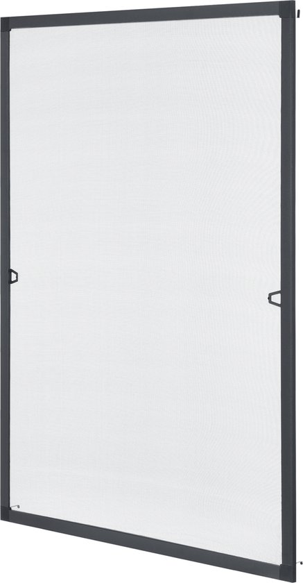 Radeco® Raamhor - Magnetisch - Zonder Boren - Zwart Gaas - Profielkleur Antraciet - 130 X 150 Cm
