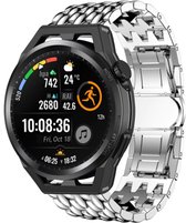 Stalen Smartwatch bandje - Geschikt voor Strap-it Huawei Watch GT Runner stalen draak band - zilver - GT Runner - 22mm - Strap-it Horlogeband / Polsband / Armband