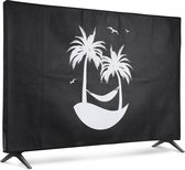 kwmobile hoes geschikt voor 55" TV - Beschermhoes voor televisie - Schermafdekking voor TV in wit / zwart - tropical island design