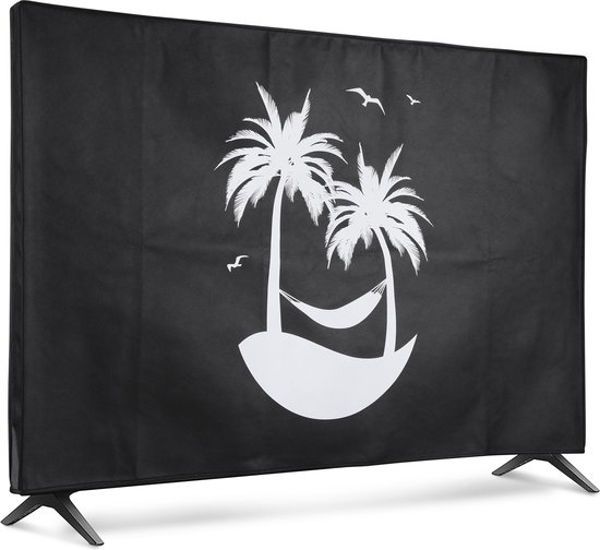 kwmobile tv hoes voor 65 TV cover - Beschermhoes voor televisie - Voor binnen - Tegen vuil en stof - In lichtgrijs