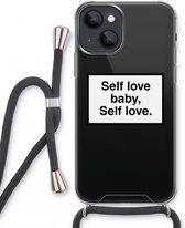 Case Company® - iPhone 13 mini hoesje met Koord - Self love - Telefoonhoesje met Zwart Koord - Extra Bescherming aan alle Kanten en Over de Schermrand