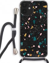 Case Company® - iPhone 12 mini hoesje met Koord - Terrazzo N°10 - Telefoonhoesje met Zwart Koord - Extra Bescherming aan alle Kanten en Over de Schermrand
