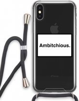 Case Company® - iPhone XS hoesje met Koord - Ambitchious - Telefoonhoesje met Zwart Koord - Extra Bescherming aan alle Kanten en Over de Schermrand