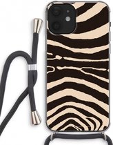 Case Company® - iPhone 12 mini hoesje met Koord - Arizona Zebra - Telefoonhoesje met Zwart Koord - Extra Bescherming aan alle Kanten en Over de Schermrand
