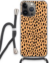 Case Company® - iPhone 13 Pro hoesje met Koord - Panter - Telefoonhoesje met Zwart Koord - Extra Bescherming aan alle Kanten en Over de Schermrand