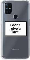 Case Company® - OnePlus Nord N10 5G hoesje - Don't give a shit - Soft Cover Telefoonhoesje - Bescherming aan alle Kanten en Schermrand