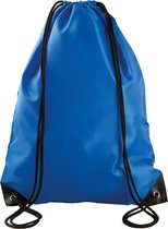 2x stuks sport gymtas/draagtas in kleur kobalt blauw met handig rijgkoord 34 x 44 cm van polyester en verstevigde hoeken