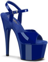 Pleaser - ADORE-709 Sandaal met enkelband, Paaldans schoenen - US 7 - 37 Shoes - Blauw