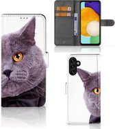 Telefoonhoesje Geschikt voor Samsung Galaxy A13 5G | Geschikt voor Samsung Galaxy A04s Flipcover Case Kat