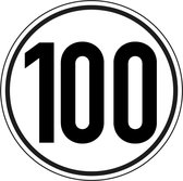 Tempo 100 sticker - veiligheidsstickers - zelfklevende folie - 100 mm