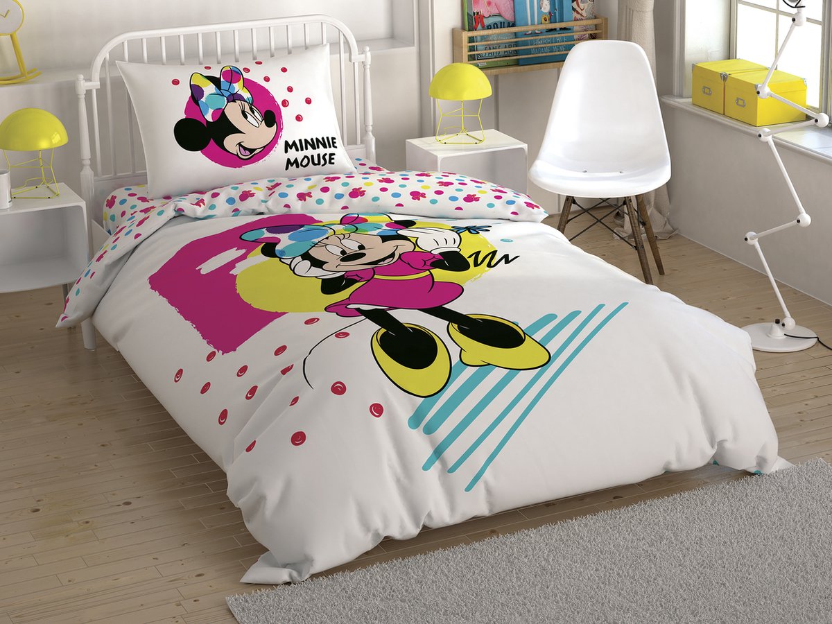 Disney Home - Minnie Mouse Colour Mayhem BRF 1-persoons kinder dekbedovertrekset (gelicentieerd)