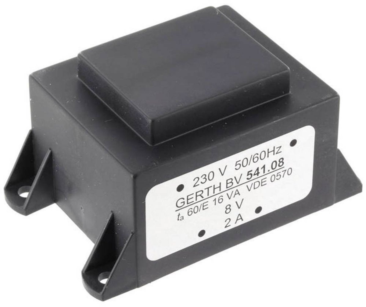 Gerth PTA541501 Printtransformator 1 x 230 V 1 x 15 V/AC 16 VA 1066 mA