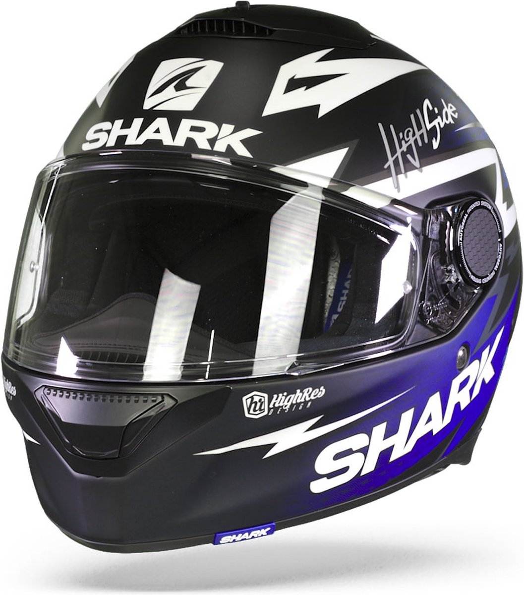 SHARK SPARTAN 1.2 ADRIAN PARASSOL Motorhelm integraalhelm Mat Zwart Blauw Zilver - Maat XL