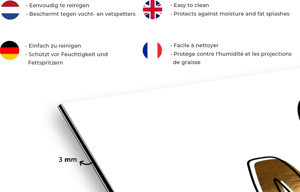 KitchenYeah Spatscherm 90x60 cm Best mom ever - Aluminium keukenbescherming thumbnail 2