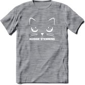 Huidige Stemming - Katten T-Shirt Kleding Cadeau | Dames - Heren - Unisex | Kat / Dieren shirt | Grappig Verjaardag kado | Tshirt Met Print | - Donker Grijs - Gemaleerd - XXL