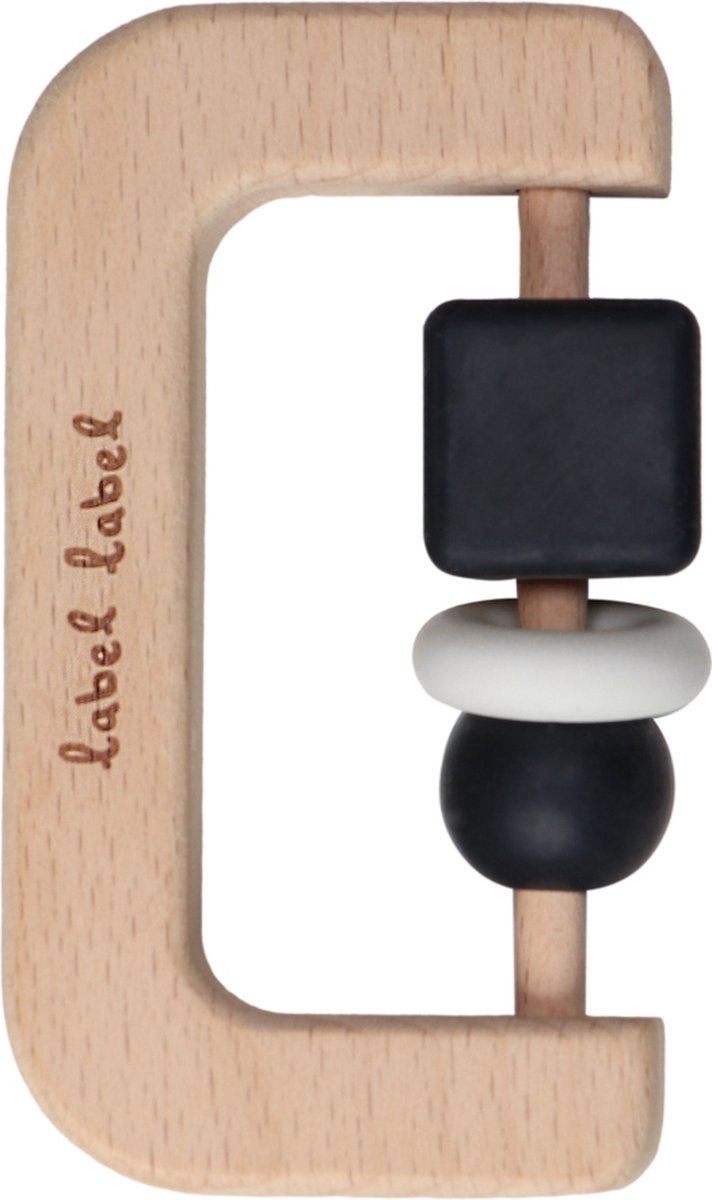 Label Label Zwart/Wit Hout & Silicone Bijtring LLST-15140