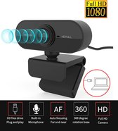 Webcam voor PC - met cover - autofocus - 1080P - 60fps - gezichtsherkenning
