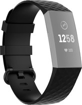 Mobigear Cross Siliconen Bandje voor Fitbit Charge 3 - Zwart