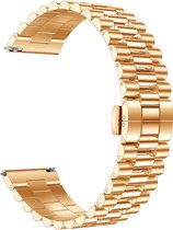 Stalen Smartwatch bandje - Geschikt voor  Fossil Gen 6 - 44mm Presidential stalen band - rosé goud - Strap-it Horlogeband / Polsband / Armband