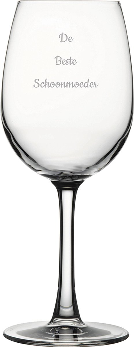 Gegraveerde witte wijnglas 36cl De Beste Schoonmoeder