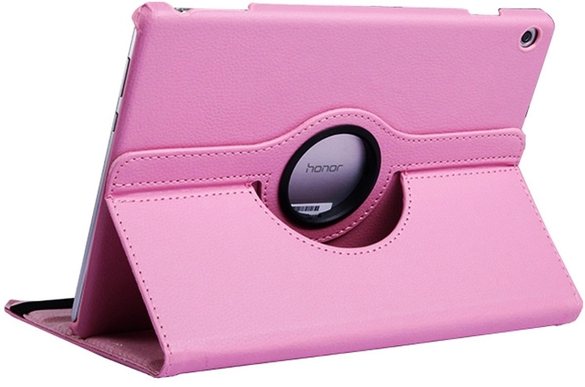 Mobigear Tablethoes geschikt voor Huawei MediaPad T5 10.1 Hoes | Mobigear DuoStand Draaibare Bookcase - Roze