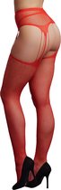 Suspender Rhinestone Pantyhose - Red - O/S - Maat O/S - Lingerie For Her