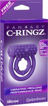 Vibrating Prolong Performance Ring - Purple - Cock Rings purple
