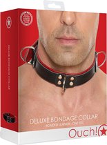 Deluxe Bondage Collar - One Size - Red - Maat  One Size  - Bondage Toys