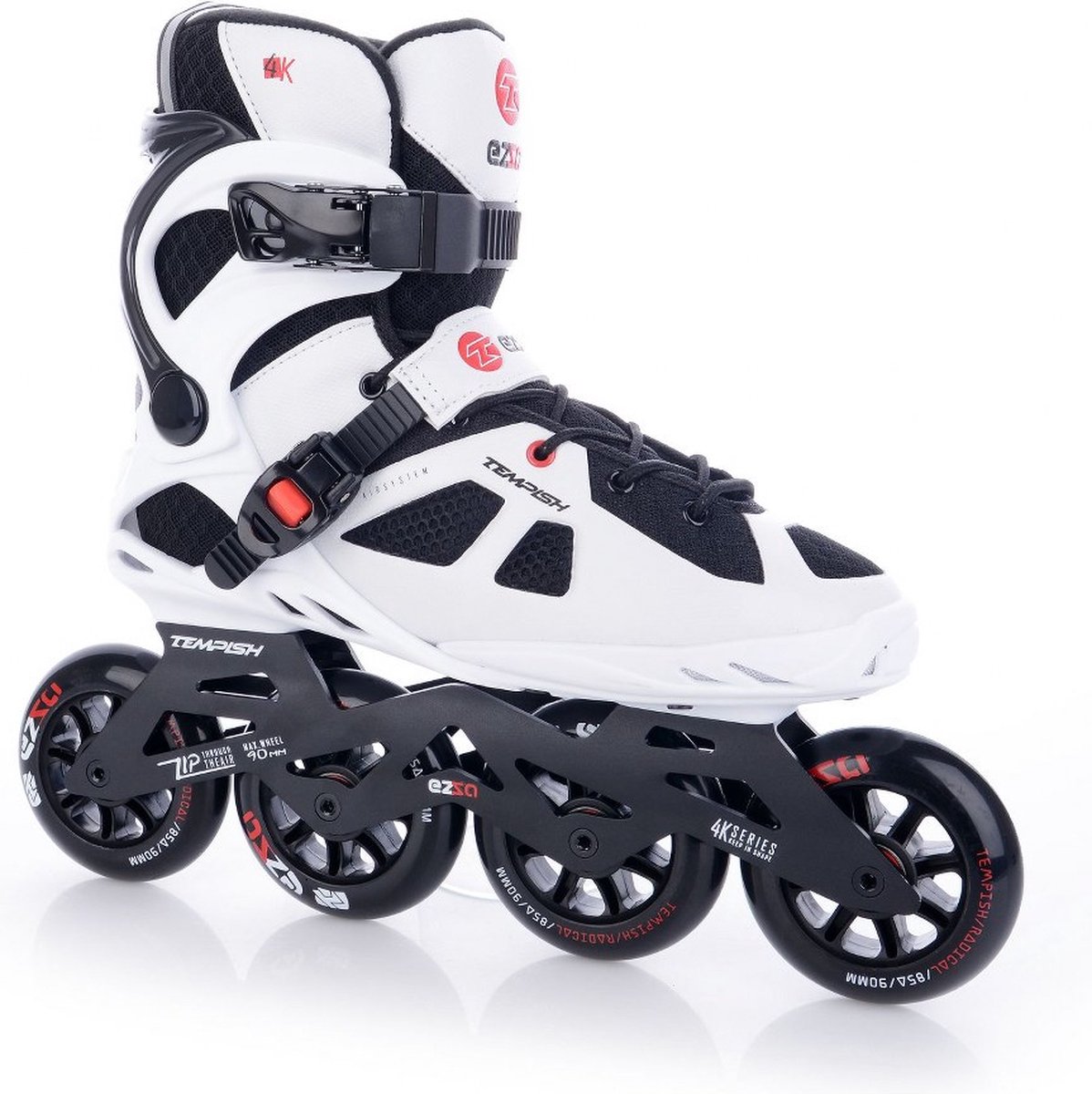 Tempish inline skates Ezza 90 softboot 85A wit/zwart maat 39