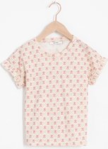 Sissy-Boy - Beige T-shirt met print en ruffle