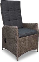 Denza Furniture Nantes dining wicker tuinstoel | wicker | verstelbaar | donkergrijs/donkerbruin