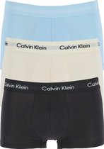 Calvin Klein low rise trunks (3-pack) - lage heren boxers kort - lichtblauw - zwart en wit -  Maat: M