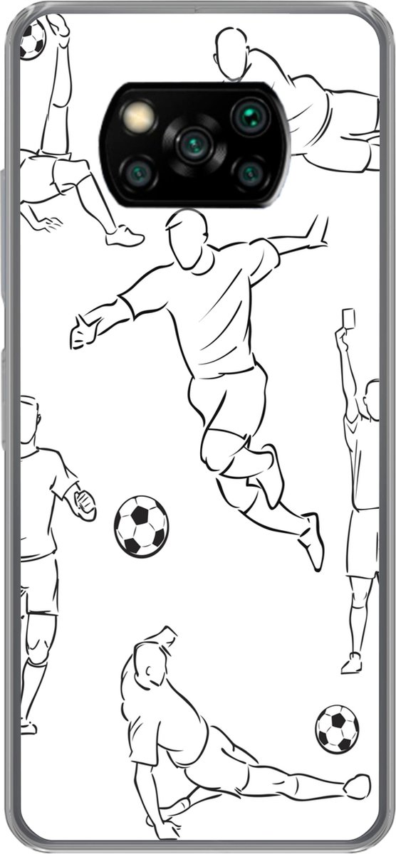 Telefoonhoesje Geschikt voor Xiaomi Geschikt voor Poco X3 NFC hoesje - Een illustratie van spelers in verschillende posities - Jongetje - Meisje - Kinderen - Siliconen Telefoonhoesje Telefoonhoesje