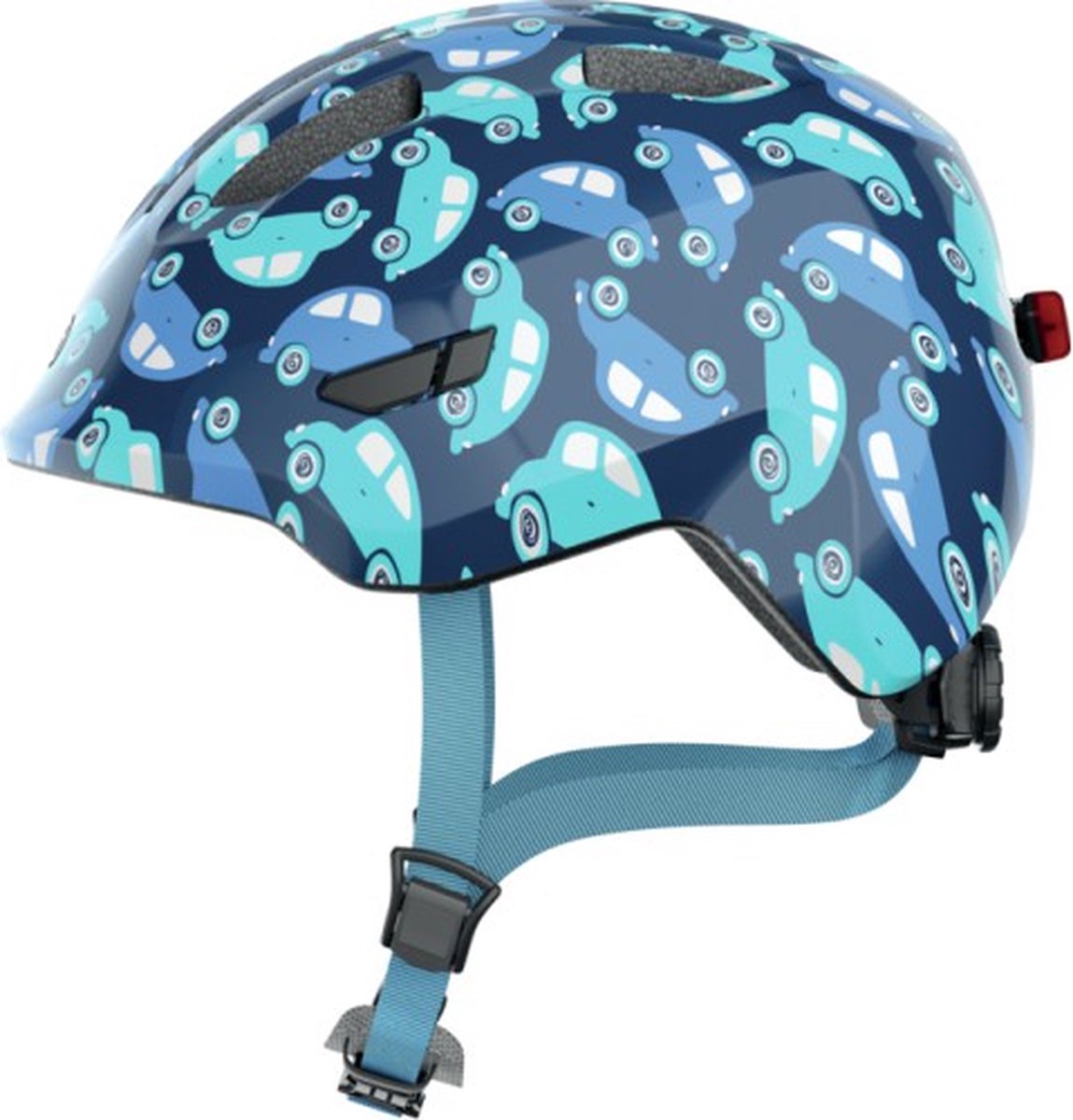 Abus Smiley 3.0 Led - Fietshelm - Kinderen Blue Car S (45 - 50 cm)