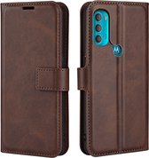 Deluxe Book Case - Motorola Moto G71 Hoesje - Donkerbruin