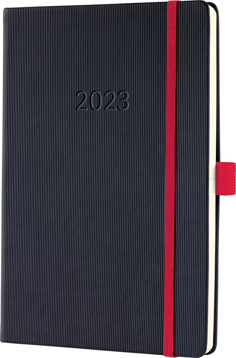 Sigel Conceptum - agenda 2023 - weekagenda - A5 - 4-talig - black-red - hardcover. SI-C2308