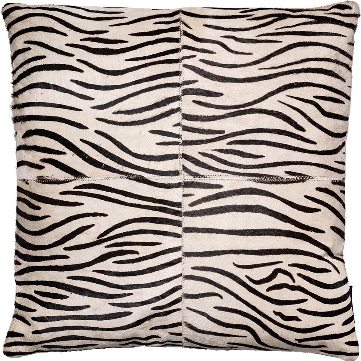 Sierkussen Koeienhuid Zebraprint Leder / Bont 45x45x15cm | Mars & More